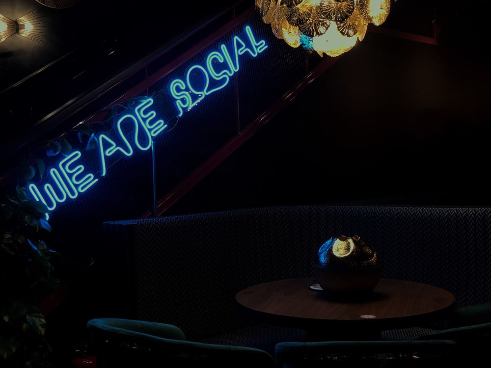 Renovated lounge with feature lighting
